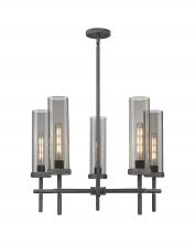  471-5CR-WZ-G471-12SM - Lincoln - 5 Light - 27 inch - Weathered Zinc - Chandelier