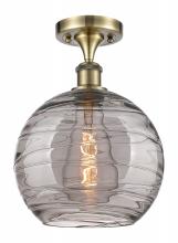 Innovations Lighting 516-1C-AB-G1213-10SM - Athens Deco Swirl - 1 Light - 10 inch - Antique Brass - Semi-Flush Mount