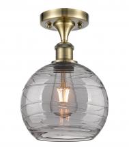 Innovations Lighting 516-1C-AB-G1213-8SM - Athens Deco Swirl - 1 Light - 8 inch - Antique Brass - Semi-Flush Mount