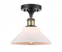 Innovations Lighting 516-1C-BAB-G131-LED - Orwell - 1 Light - 8 inch - Black Antique Brass - Semi-Flush Mount