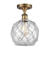 Innovations Lighting 516-1C-BB-G122-8RW-LED - Farmhouse Rope - 1 Light - 8 inch - Brushed Brass - Semi-Flush Mount