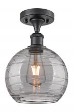 Innovations Lighting 516-1C-BK-G1213-8SM - Athens Deco Swirl - 1 Light - 8 inch - Matte Black - Semi-Flush Mount