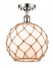 Innovations Lighting 516-1C-PN-G121-10RB-LED - Farmhouse Rope - 1 Light - 10 inch - Polished Nickel - Semi-Flush Mount