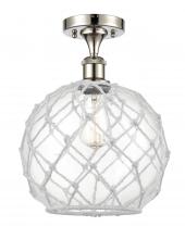 Innovations Lighting 516-1C-PN-G122-10RW - Farmhouse Rope - 1 Light - 10 inch - Polished Nickel - Semi-Flush Mount