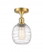  516-1C-SG-G1013 - Belfast - 1 Light - 6 inch - Satin Gold - Semi-Flush Mount