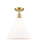  516-1C-SG-GBC-121 - Berkshire - 1 Light - 12 inch - Satin Gold - Semi-Flush Mount