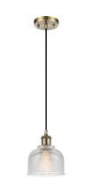 Innovations Lighting 516-1P-AB-G412-LED - Dayton - 1 Light - 6 inch - Antique Brass - Cord hung - Mini Pendant