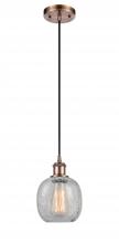 Innovations Lighting 516-1P-AC-G105-LED - Belfast - 1 Light - 6 inch - Antique Copper - Cord hung - Mini Pendant