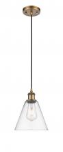  516-1P-BB-GBC-82 - Berkshire - 1 Light - 8 inch - Brushed Brass - Cord hung - Mini Pendant