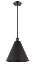  516-1P-BK-MBC-16-BK - Berkshire - 1 Light - 16 inch - Matte Black - Cord hung - Mini Pendant