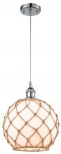 Innovations Lighting 516-1P-PC-G121-10RB-LED - Farmhouse Rope - 1 Light - 10 inch - Polished Chrome - Cord hung - Mini Pendant