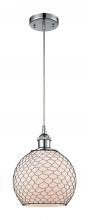 Innovations Lighting 516-1P-PC-G121-8CBK-LED - Farmhouse Chicken Wire - 1 Light - 8 inch - Polished Chrome - Cord hung - Mini Pendant