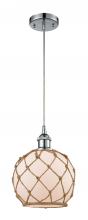 Innovations Lighting 516-1P-PC-G121-8RB-LED - Farmhouse Rope - 1 Light - 8 inch - Polished Chrome - Cord hung - Mini Pendant