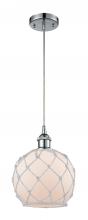 Innovations Lighting 516-1P-PC-G121-8RW-LED - Farmhouse Rope - 1 Light - 8 inch - Polished Chrome - Cord hung - Mini Pendant