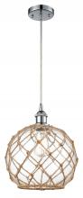 Innovations Lighting 516-1P-PC-G122-10RB-LED - Farmhouse Rope - 1 Light - 10 inch - Polished Chrome - Cord hung - Mini Pendant