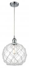 Innovations Lighting 516-1P-PC-G122-10RW-LED - Farmhouse Rope - 1 Light - 10 inch - Polished Chrome - Cord hung - Mini Pendant