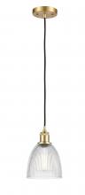  516-1P-SG-G382 - Castile - 1 Light - 6 inch - Satin Gold - Cord hung - Mini Pendant