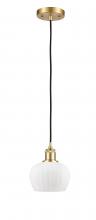 Innovations Lighting 516-1P-SG-G91-LED - Fenton - 1 Light - 7 inch - Satin Gold - Cord hung - Mini Pendant