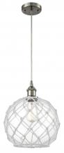 Innovations Lighting 516-1P-SN-G122-10RW - Farmhouse Rope - 1 Light - 10 inch - Brushed Satin Nickel - Cord hung - Mini Pendant