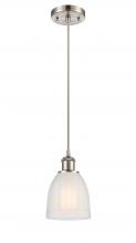  516-1P-SN-G441 - Brookfield - 1 Light - 6 inch - Brushed Satin Nickel - Cord hung - Mini Pendant