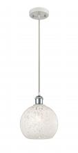 Innovations Lighting 516-1P-WPC-G1216-8WM - White Mouchette - 1 Light - 8 inch - White Polished Chrome - Cord Hung - Mini Pendant