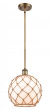 Innovations Lighting 516-1S-BB-G121-10RB-LED - Farmhouse Rope - 1 Light - 10 inch - Brushed Brass - Mini Pendant