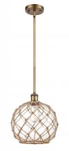 Innovations Lighting 516-1S-BB-G122-10RB-LED - Farmhouse Rope - 1 Light - 10 inch - Brushed Brass - Mini Pendant