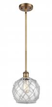 Innovations Lighting 516-1S-BB-G122-8RW-LED - Farmhouse Rope - 1 Light - 8 inch - Brushed Brass - Mini Pendant