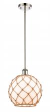 Innovations Lighting 516-1S-PN-G121-10RB-LED - Farmhouse Rope - 1 Light - 10 inch - Polished Nickel - Mini Pendant