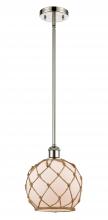 Innovations Lighting 516-1S-PN-G121-8RB-LED - Farmhouse Rope - 1 Light - 8 inch - Polished Nickel - Mini Pendant