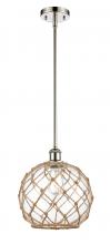 Innovations Lighting 516-1S-PN-G122-10RB-LED - Farmhouse Rope - 1 Light - 10 inch - Polished Nickel - Mini Pendant