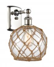 Innovations Lighting 516-1W-PN-G122-8RB-LED - Farmhouse Rope - 1 Light - 8 inch - Polished Nickel - Sconce