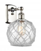 Innovations Lighting 516-1W-PN-G122-8RW-LED - Farmhouse Rope - 1 Light - 8 inch - Polished Nickel - Sconce