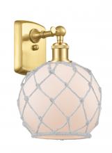  516-1W-SG-G121-8RW - Farmhouse Rope - 1 Light - 8 inch - Satin Gold - Sconce