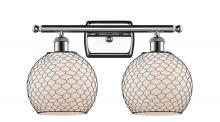 Innovations Lighting 516-2W-PC-G121-8CBK-LED - Farmhouse Chicken Wire - 2 Light - 18 inch - Polished Chrome - Bath Vanity Light