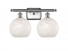  516-2W-SN-G1216-8WM - White Mouchette - 2 Light - 18 inch - Brushed Satin Nickel - Bath Vanity Light