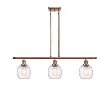  516-3I-AC-G1013 - Belfast - 3 Light - 36 inch - Antique Copper - Cord hung - Island Light