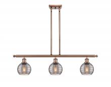 Innovations Lighting 516-3I-AC-G1213-6SM - Athens Deco Swirl - 3 Light - 36 inch - Antique Copper - Cord hung - Island Light