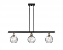  516-3I-BAB-G1215-6 - Athens Water Glass - 3 Light - 36 inch - Black Antique Brass - Cord hung - Island Light