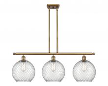 Innovations Lighting 516-3I-BB-G122-10CSN-LED - Farmhouse Chicken Wire - 3 Light - 37 inch - Brushed Brass - Cord hung - Island Light