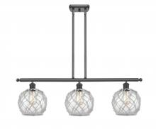 Innovations Lighting 516-3I-BK-G122-8RW-LED - Farmhouse Rope - 3 Light - 36 inch - Matte Black - Cord hung - Island Light