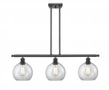  516-3I-BK-G122-10 - Athens - 3 Light - 37 inch - Matte Black - Stem Hung - Island Light