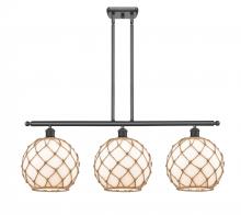  516-3I-OB-G121-10RB - Farmhouse Rope - 3 Light - 37 inch - Oil Rubbed Bronze - Cord hung - Island Light