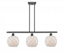  516-3I-OB-G121-8RW - Farmhouse Rope - 3 Light - 36 inch - Oil Rubbed Bronze - Cord hung - Island Light