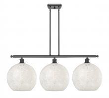  516-3I-OB-G1216-12WM - White Mouchette - 3 Light - 39 inch - Oil Rubbed Bronze - Stem Hung - Island Light