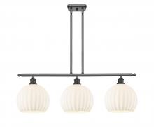  516-3I-OB-G1217-10WV - White Venetian - 3 Light - 37 inch - Oil Rubbed Bronze - Stem Hung - Island Light