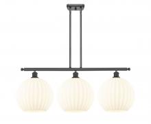  516-3I-OB-G1217-12WV - White Venetian - 3 Light - 39 inch - Oil Rubbed Bronze - Stem Hung - Island Light