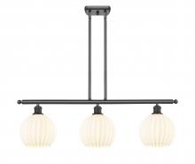  516-3I-OB-G1217-8WV - White Venetian - 3 Light - 36 inch - Oil Rubbed Bronze - Stem Hung - Island Light