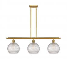  516-3I-SG-G122C-8CL - Athens - 3 Light - 36 inch - Satin Gold - Cord hung - Island Light