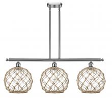 Innovations Lighting 516-3I-SN-G122-10RB-LED - Farmhouse Rope - 3 Light - 37 inch - Brushed Satin Nickel - Cord hung - Island Light